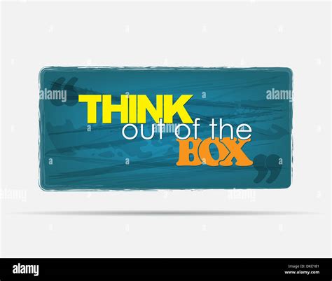 Think Out Of The Box Motivational Background Typography Poster Stock