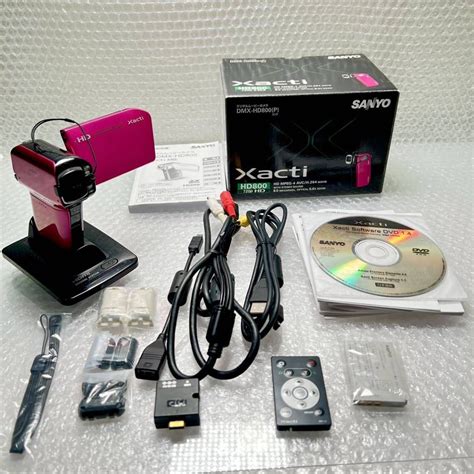 【やや傷や汚れあり】sanyo ハイビジョン デジタルムービーカメラ Xacti ザクティ Dmx Hd800 ビデオカメラ ピンクの落札情報