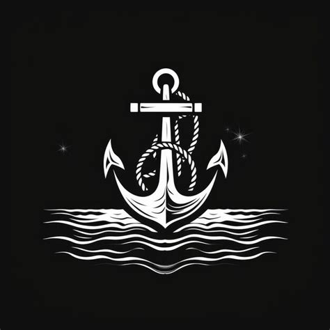 Premium Photo | Anchor logo black and white AI generated Image