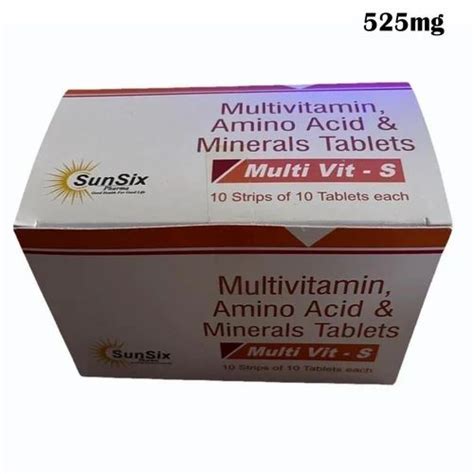 525mg Multivitamin Amino Acid Minerals Tablets At Rs 1160box