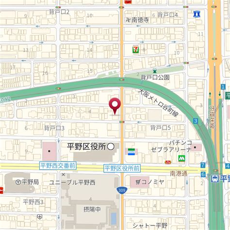 大阪府大阪市平野区背戸口3－4－14 の地図 Mapfan