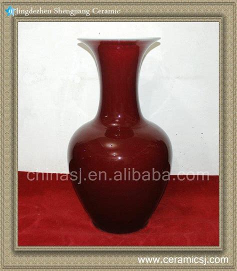 RZAX04 33inch Chinese Red Ox Blood Vase Jingdezhen Shengjiang Ceramic