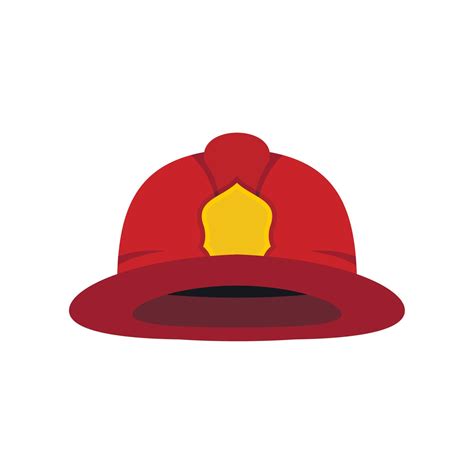 Red fireman helmet icon, flat style 15228077 Vector Art at Vecteezy