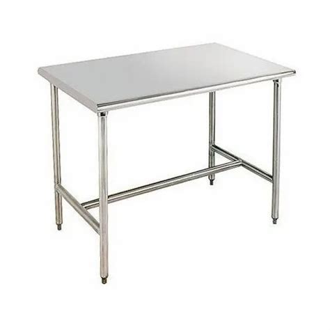 Painted Rectangular Polished Finish Stainless Steel Antique Table With