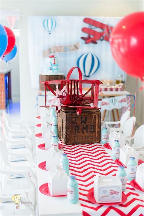 Kara S Party Ideas Vintage Planes And Hot Air Balloons Party Kara S