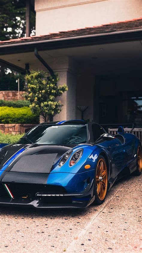 Perla Huayra Pagani Azul Carbono Coche Hipercar Superdeportivo