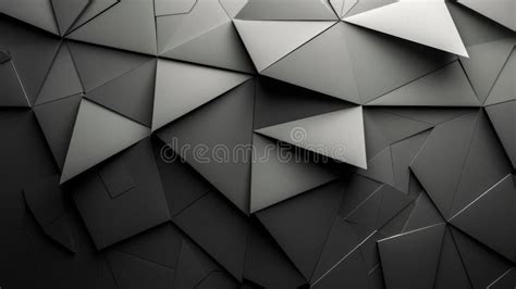 Abstract Geometric Background With A Pattern Of Black Triangles The