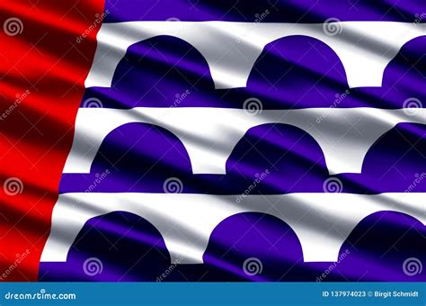 Des Moines Realistic Flag Illustration Stock Illustration