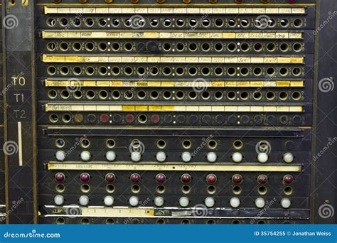 Closeup Of A Vintage Telephone Switchboard Stock Image Image Of