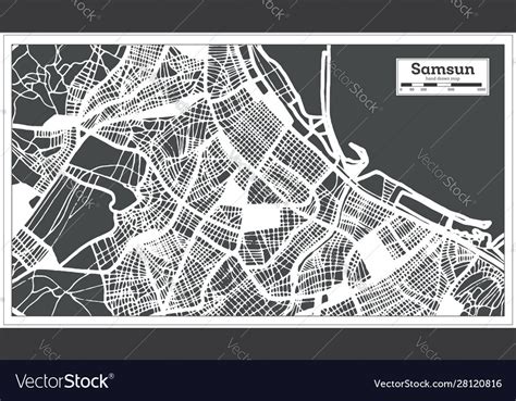 Samsun Turkey City Map In Retro Style Outline Vector Image