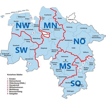 Weitere Regionen In Nds Region Nord West