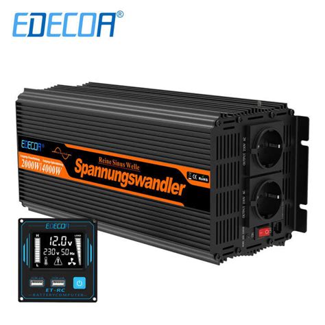 Edecoa W Dc V V To Ac V V Converter Pure Sine Wave Power