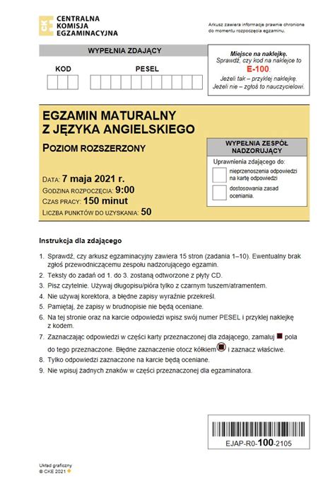 Matura 2021 Angielski Rozszerzony Arkusz Maturalny I Odpowiedzi