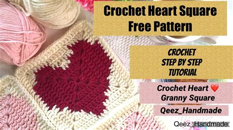 How To Crochet Solid Heart ️square Heart Crochet Design Crochet Heart