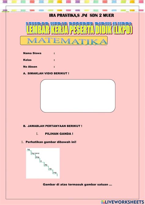 Matematika Lkpd Interactive Worksheet Live Worksheets