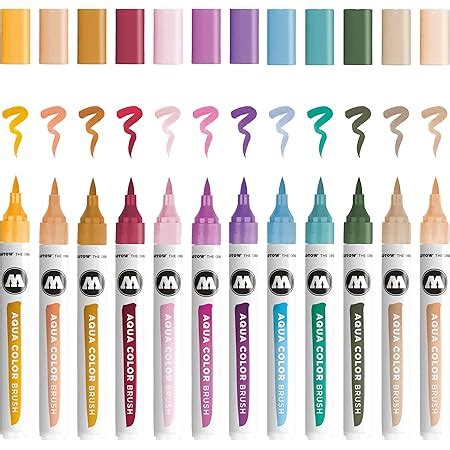 Molotow Aqua Color Brush Brush Pen Marker Basic Set 2 Pinsel Spitze