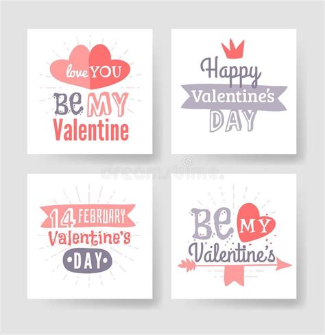 Valentines Day Hand Drawn Greeting Card Isolated Vector Illustration