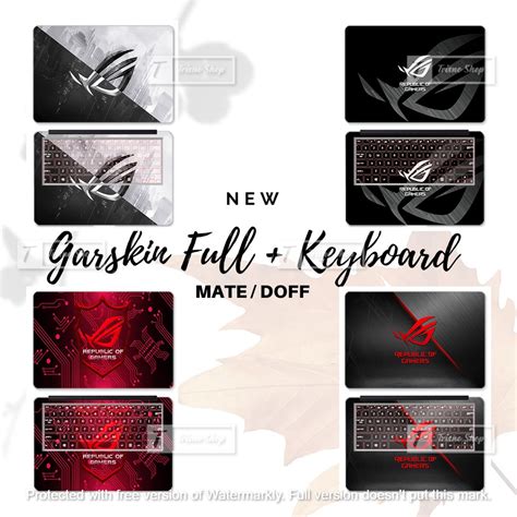 Jual Stiker Laptop Garskin Laptop Asus Rog Full Body Keyboard