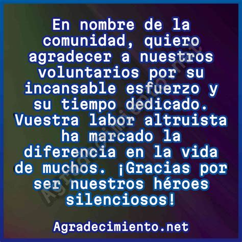 Agradecimiento A Voluntarios