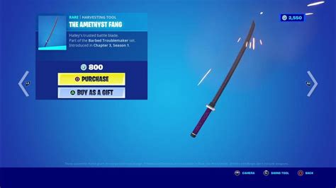 The Amethyst Fang Harvesting Tool” Rare 800 V Bucks Fortnite