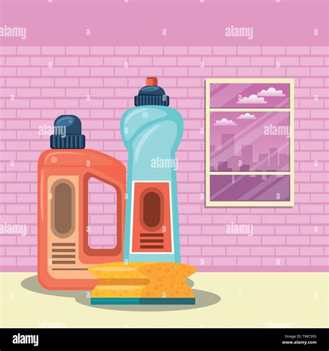 Cleaning Products For Home Cartoons Stock Vector Image Art Alamy