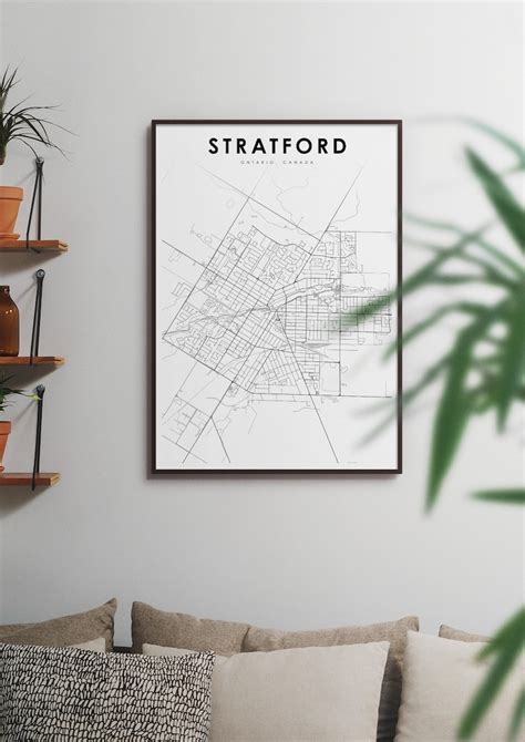 Stratford Ontario Map Print ON Canada Map Art Poster City - Etsy