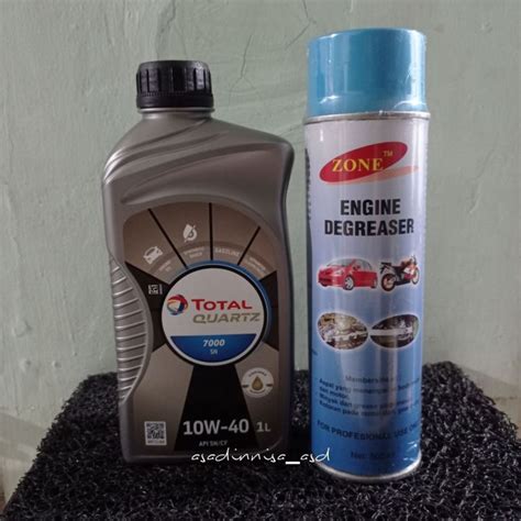 Oli Mesin Total Quartz 7000 SN 10W 40 SN API SN CF 1L Degreaser