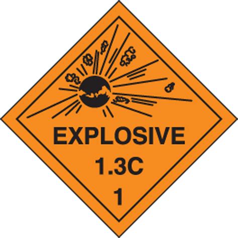 Hazard Class 1 Explosive 13c Dot Label Msl120