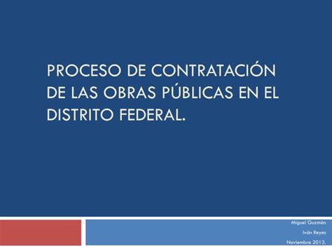 PPT Proceso de contratación de las obras públicas en el distrito