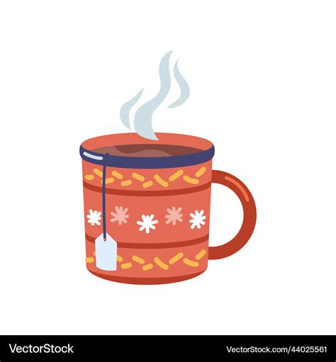 Hot Winter Drink Christmas Tea Or Chocolate Vector Image