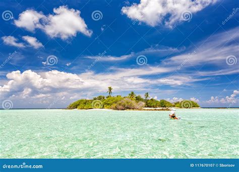 Small Island in Ocean on Maldives Editorial Photography - Image of ...