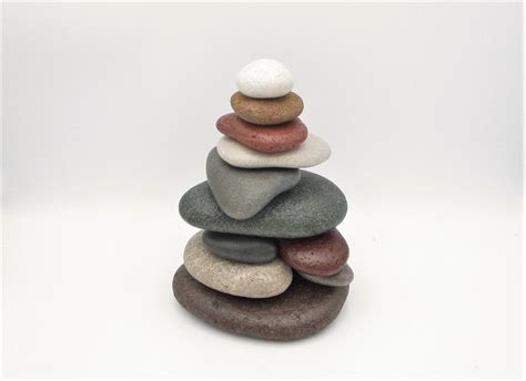 Rock Cairn for Home or Office, Pure Michigan Beach Stone Cairn #164 ...