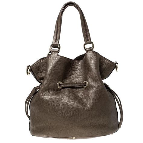 Lancel Dark Khaki Leather Premier Flirt Bucket Bag For Sale At 1stdibs