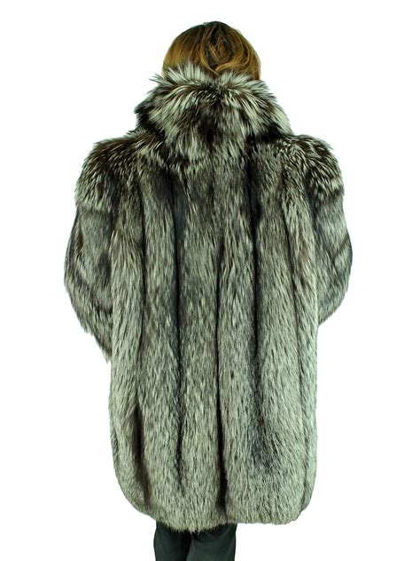 Silver Fox 3 4 Fur Coat Womens Fur Coat Large Estate Furs