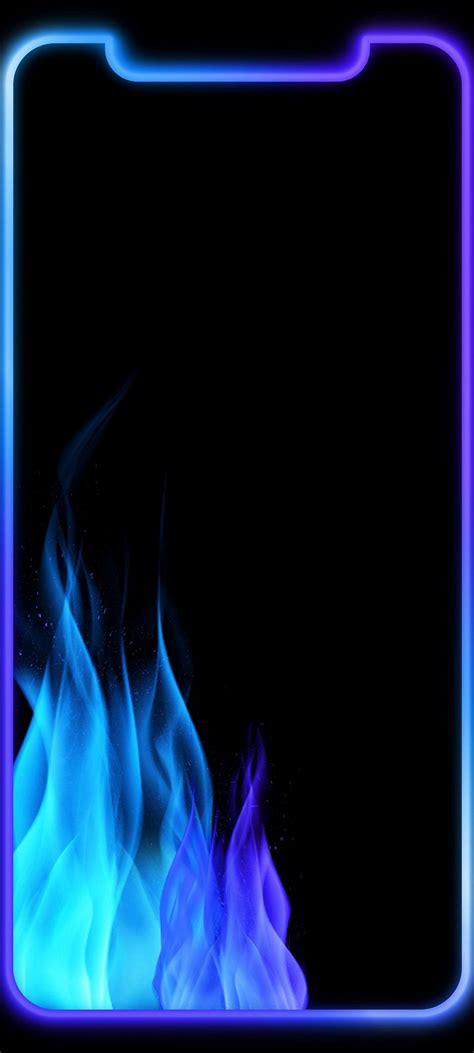 Border Flame Black Background Wallpaper 720x1600