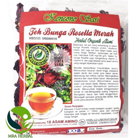 Jual Teh Bunga Rosella Merah Kencono Sari 100 Gr ORIGINAL Teh Rosela