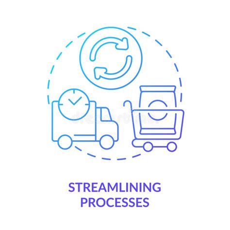 Streamlining Processes Blue Gradient Icon Stock Vector Illustration