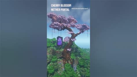 Minecraft Cherry Blossom Tree Nether Portal Build Youtube