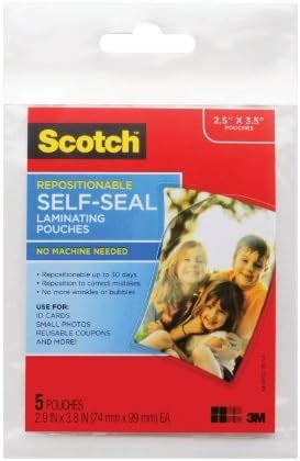 Amazon Scotch Self Sealing Laminating Pouches Wallet Photo Size