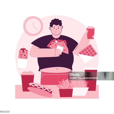 Overeating Addiction Abstract Concept Vector Illustration Stock Illustration Download Image