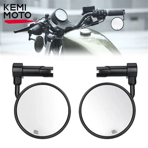 Kemimoto Motorcycle Handlebar Mirrors For Inch Handlebar Mount