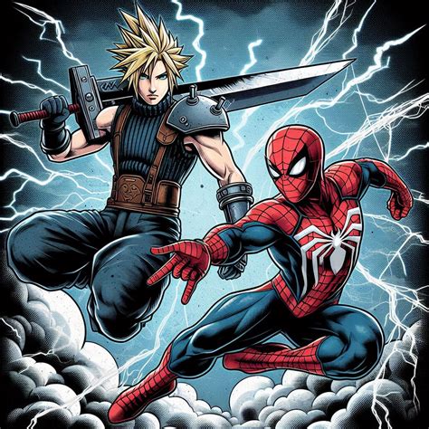 Cloud and Spider-man by disneydark on DeviantArt