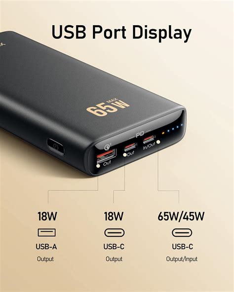 Buy VEEKTOMX Laptop Power Bank 20000mAh Portable Charger 65W PD 3 0