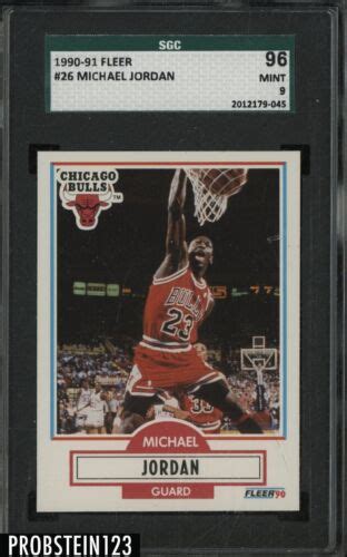 1990 91 Fleer Basketball 26 Michael Jordan Chicago Bulls HOF SGC 9