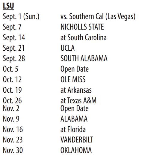 College Football Tv Schedule Lsu Ryder Adil