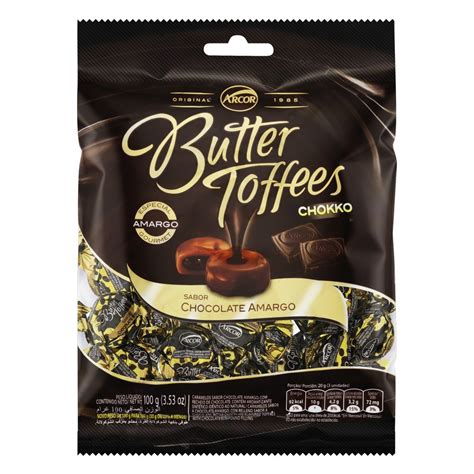 Bala De Caramelo Chocolate Amargo Butter Toffees Chokko Pacote G