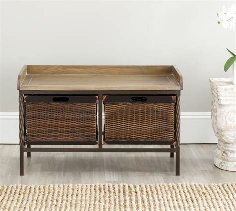 Safavieh Noah Rustic 2 Drawer Wooden Storage Bench - Walmart.com