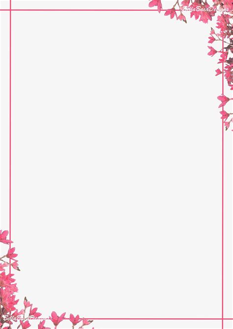 Printable Pretty in Pink Floral Flower Page Border and Page Corner ...