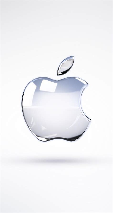 Shiny silver Apple logo - HD wallpaper