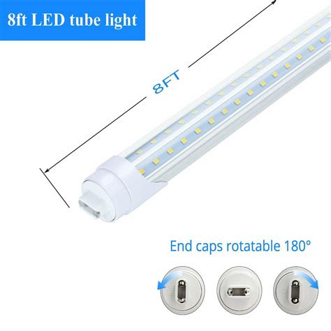 25 Pack JESLED R17D HO Rotatable T8 8FT LED Tube Light Bulbs 72W 6000K